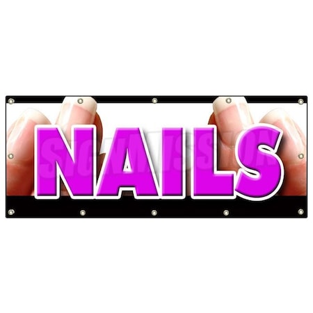 NAILS BANNER SIGN Nail Salon Manicure Spa Signs Pedicure